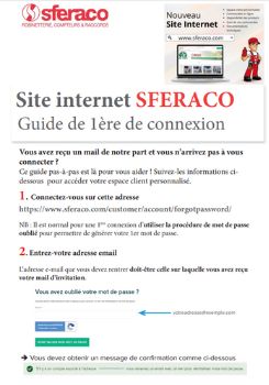 Guide première connexion site internet sferaco