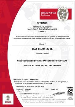 Plaquette ISO 14001 Sferaco