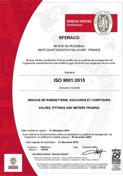 Plaquette ISO 9001 Sferaco