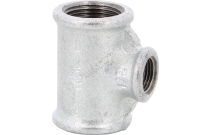 130RG - Raccord fonte malléable Té femelle réduit 1=3>2 galva BSP