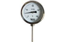 1680 - Thermomètre bimétallique inox cadran D100 radial plongeur 77mm