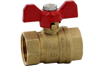 516 - Vanne sphère laiton titré 4MS 15S femelle femelle BSP manette rouge