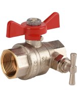 Vanne sphère laiton sans plomb FF purge manette rouge