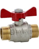 Vanne sphère laiton titré 4MS sans plomb MM manette rouge