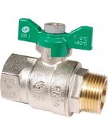 Vanne sphère Laiton NF MF bsp manette papillon verte