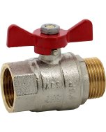 Vanne sphère laiton titré sans plomb MF manette papillon rouge