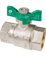 Vanne sphère laiton 4MS NF FF manette papillon verte