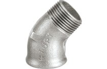 121G - Raccord en fonte malléable coude MF petit rayon 45° galva