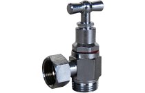 1341 - Robinet à potence équerre laiton chromé avec presse-étoupe 3/8''-3/8''