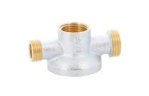 1348 - Applique laiton chromé 4MS double mâle 1/2'' femelle 1/2'' sortie 3/8''