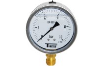 1615 - Manomètre boitier inox D100 raccord vertical radial glycérine 1/2''