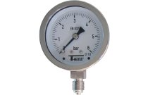 1616 - Manomètre tout inox à cadran sec D63 raccord vertical radial 1/4''