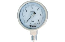 1617 - Manomètre tout inox à cadran sec D100 raccord vertical radial 1/2''