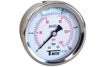 1623 - Manomètre boitier inox D63 raccord arrière axial 1/4''