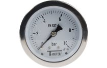 1626 - Manomètre tout inox à cadran sec D63 raccord arrière axial 1/4''