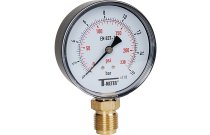 1644 - Manomètre boitier ABS à cadran sec D80 raccord vertical 1/2''