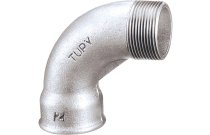 1AG - Raccord fonte malléable courbe mâle femelle courte 90° galva BSP