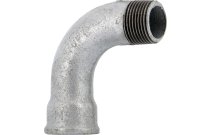 1G - Raccord fonte malléable courbe mâle femelle grand rayon 90° galva BSP