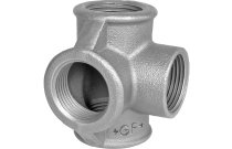 223N - Raccord fonte malléable distributeur en Té égal noir BSP