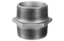 280N_AFY - Raccord fonte malléable mamelon double mâle mâle noir BSP