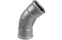 41N - Raccord fonte malléable courbe femelle grand rayon 45° noir BSP