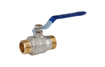 Vanne sphère laiton titré MM poignée acier bleue