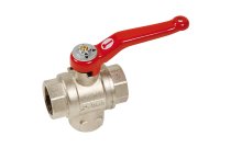 Vanne sphère laiton 4MS 3 voies T passage standard femelle BSP