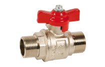 Vanne à sphère laiton industrie filets longs MM manette rouge