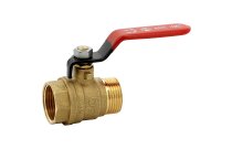 562 - Vanne sphère laiton titré 4MS 15S mâle femelle BSP poignée rouge