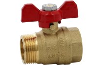 563 - Vanne sphère laiton titré 4MS 15S mâle femelle BSP manette rouge