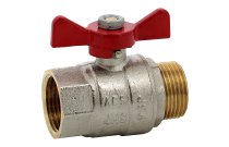 Vanne sphère laiton titré sans plomb MF manette papillon rouge