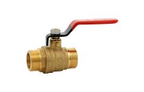 572 - Vanne sphère laiton titré 4MS 15S mâle mâle BSP poignée rouge