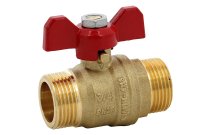 573 - Vanne sphère laiton titré 4MS 15S mâle mâle BSP manette rouge