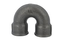 60N - Raccord fonte malléable courbe double 180° femelle femelle noir