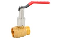 612 - Vanne à sphère laiton 15S prolongateur fixe mâle femelle levier rouge