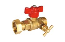 639 - Robinet de compteur droit à purge mâle écrou tournant laiton 4MS 3/4''-3/4''