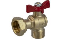 645 - Robinet de compteur équerre mâle femelle laiton 4MS manette rouge