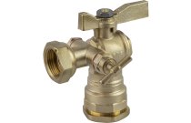 656 - Robinet de compteur équerre purge 1/4'' laiton 4MS 25 écrou prisonnier 3/4''