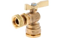 659R - Robinet pour rail de compteur équerre laiton écrou, pour tube PE