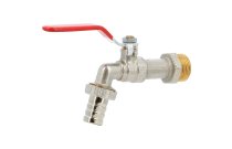 Robinet de puisage ACS laiton 4MS nickelé poignée acier plate rouge