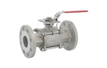 711 - Robinet à tournant sphérique inox 3 pièces à brides avec platine ISO