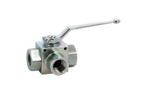 721 - Robinet à tournant sphérique 3 voies Haute Pression taraudé en L