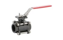 737 - Robinet à tournant sphérique 3 pièces acier platineISO femelle femelle BSP