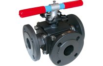 784 - Robinet à tournant sphérique 3 voies acier lumière en T