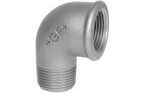 92RN - Raccord fonte malléable coude réduit 90° femelle>mâle noir