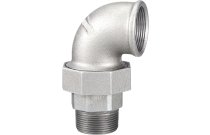 98G - Raccord fonte malléable coude union mâle femelle joint conique galva BSP