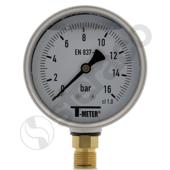 Manomètre à Glycérine Isométrique 100mm 0-15/60 Bar Filetage 1/4 Gaz