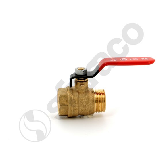 Vanne à Bille Laiton 1 Pouce BSP DN25 Mâle-Femelle – Robinet Robuste Poignée Rouge Pour Eau, Fiable Et Durable