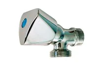 1332 - Robinet machine à laver laiton chromé mâle mâle modèle lourd 1/2'' 3/4''