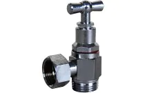 1341 - Robinet à potence équerre laiton chromé avec presse-étoupe 3/8''-3/8''